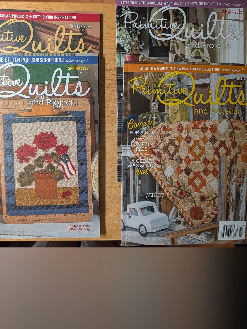Primitive Quilts and Projects Magazine Bundle, Spring, Summer, Fall, Winter 2022